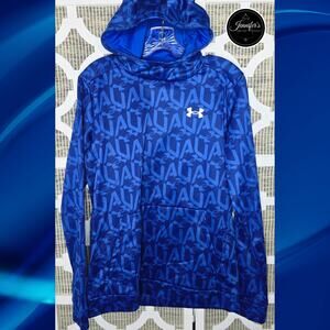 Under Armour Boys Blue Loose Fit Fleece Hoodie Size YXL